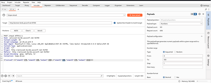 Burp Suite Sniper attack