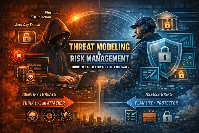 Illustration introducing threat modeling and risk management
